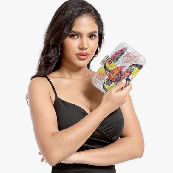 Toucan Bird Rhinestone Clutch - Picture 9 of 9